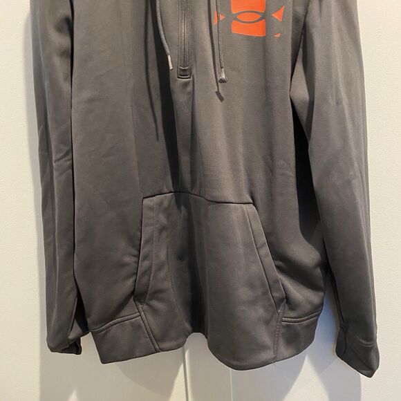 Under Armour Hoodie Men’s Large Grey Pullover 1/2 Zip Performance Fleece READ - Picture 4 of 13